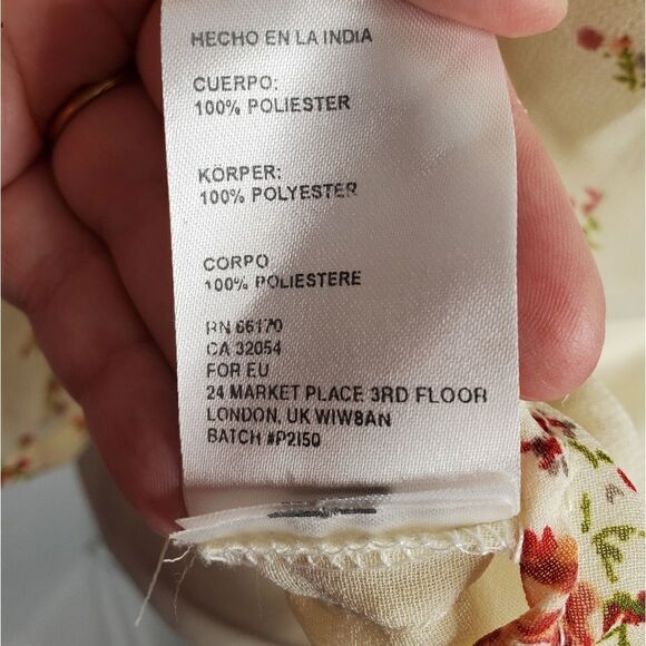 URBAN OUTFITTERS blouse Pins and Needles floral ruffle button top S - Picture 7 of 9